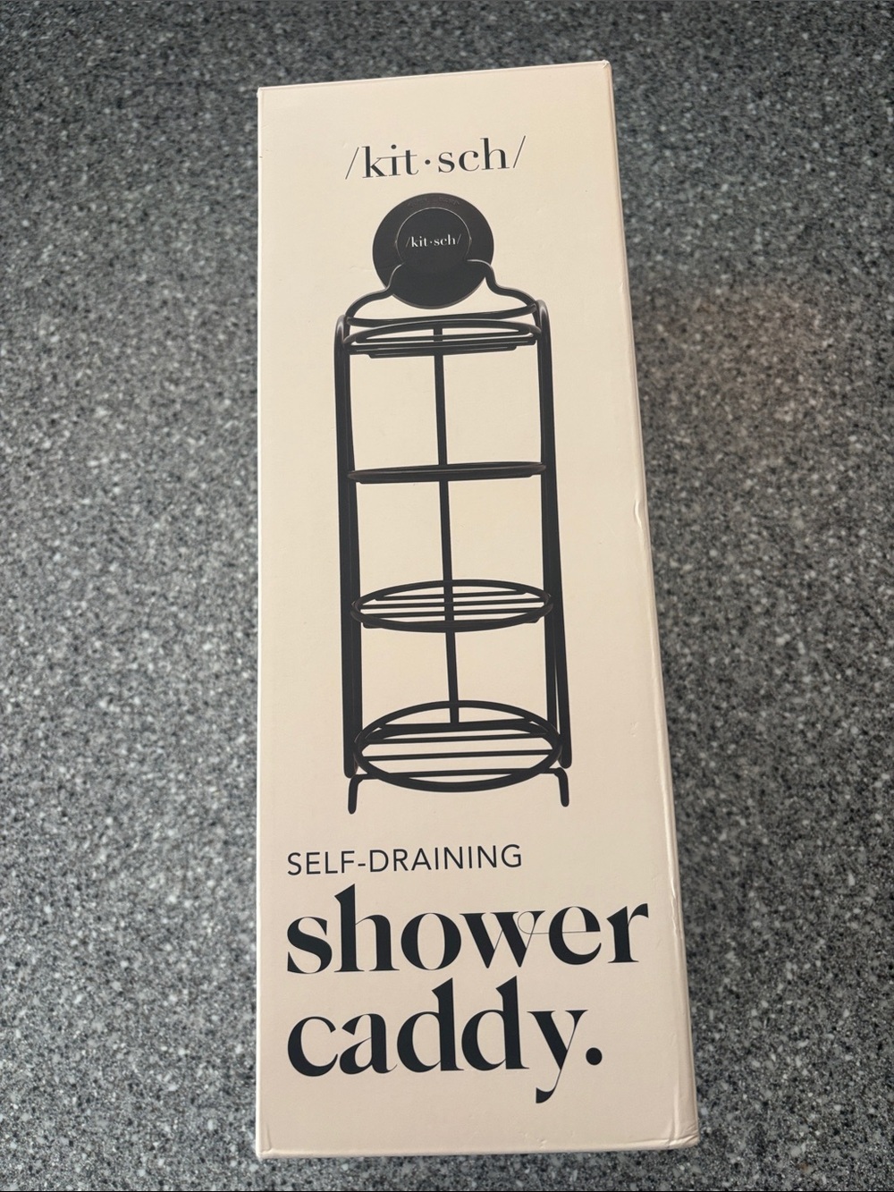 Kitsch Black Self-Draining Shower Caddy Tower